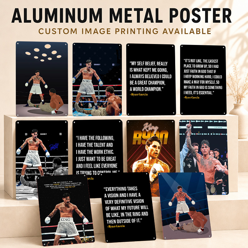 Home Gym Icon - Ryan Garcia Aluminiowe Plakaty Personalizowane Metalowe