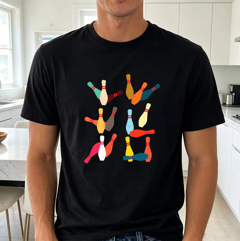 Home Gym Outfit - Męska koszulka z nadrukiem kolorowych kartek